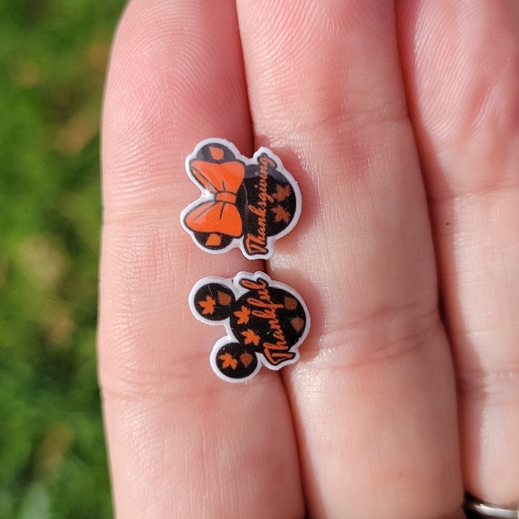 💥LAST PAIR💥Mickey & Minnie Thankful Thanksgiving Stud Earrings